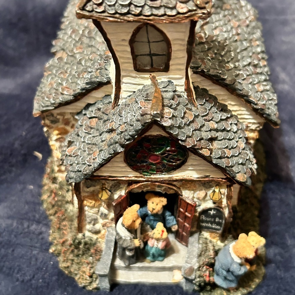 Boyds Bear Bearstone The Old Stone Chapel Church 1E Figurine 27617 no light